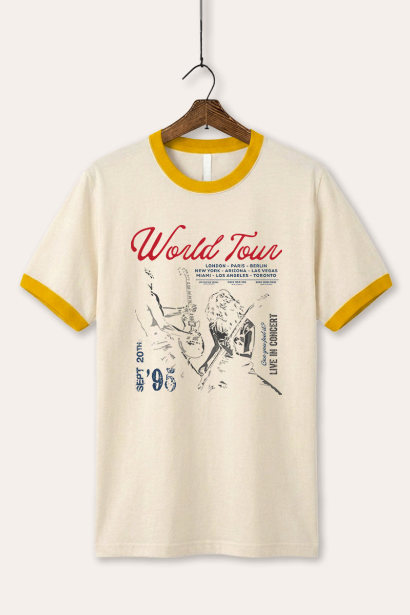 Rock World Tour Graphic Ringer Tee