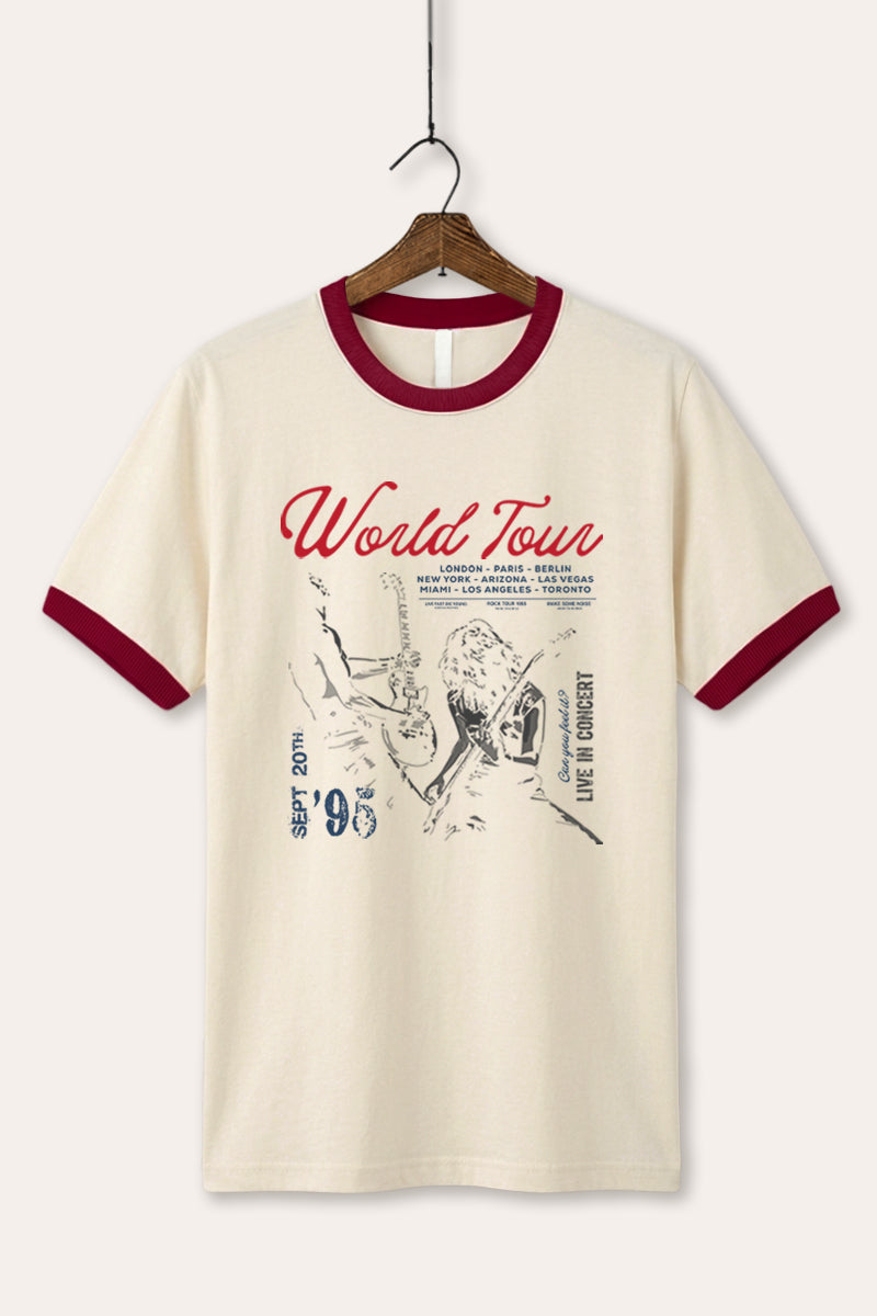 Rock World Tour Graphic Ringer Tee
