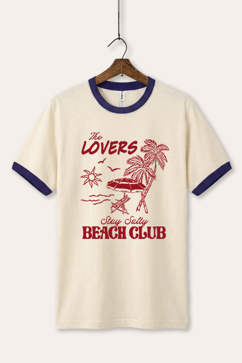 The Lovers Beach Club Graphic Ringer Tee