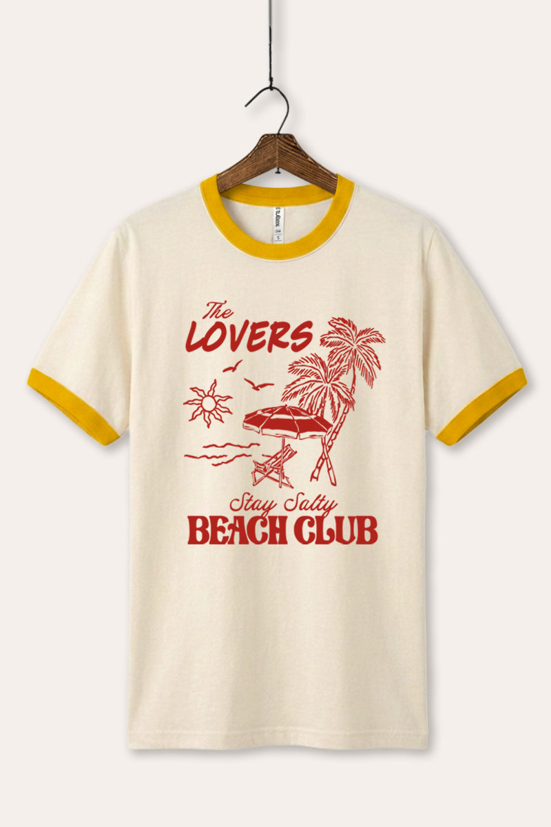 The Lovers Beach Club Graphic Ringer Tee