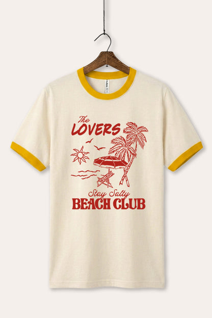The Lovers Beach Club Graphic Ringer Tee