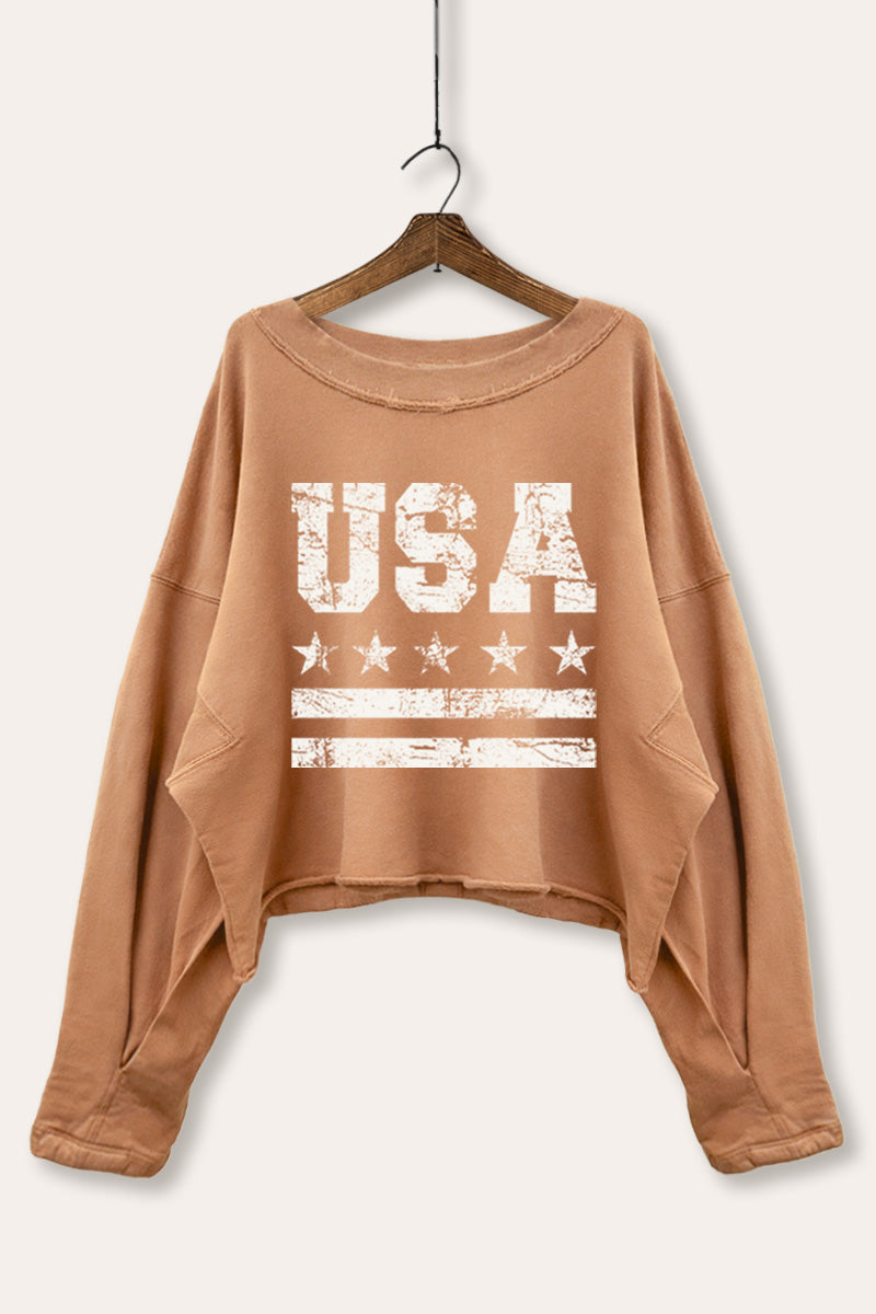 Vintage USA Graphic Cropped Sweatshirt