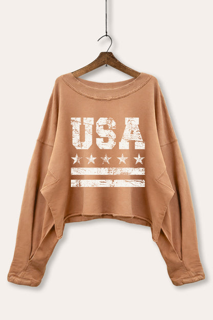 Vintage USA Graphic Cropped Sweatshirt