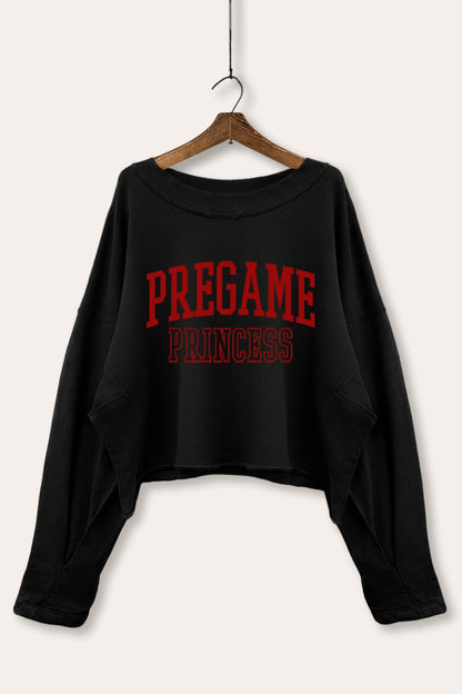 Pregame Princess Graphic Cropped Sweatshirt
