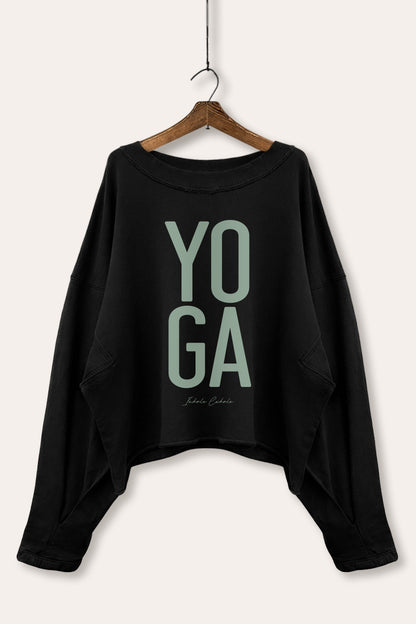 Yoga Inhale Exhale Graphic Cropped Sweatshirt