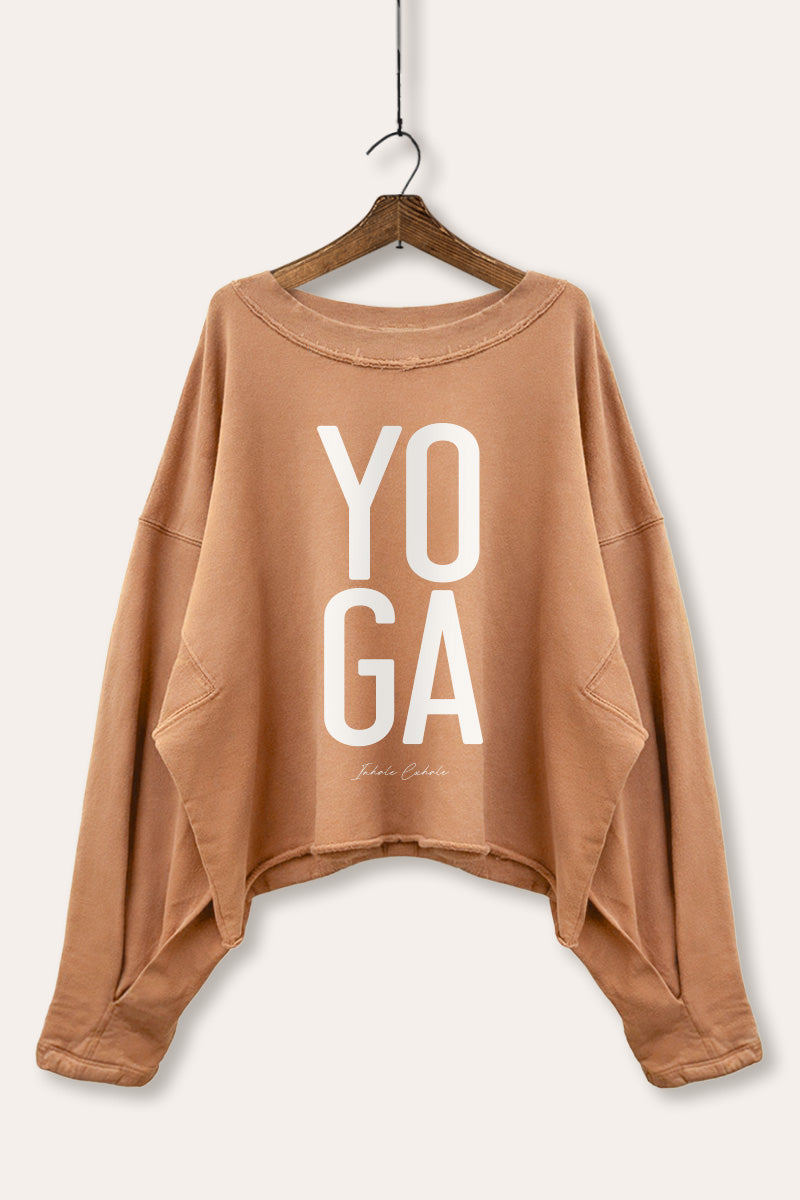 Yoga Inhale Exhale Graphic Cropped Sweatshirt