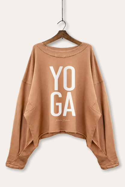 Yoga Inhale Exhale Graphic Cropped Sweatshirt