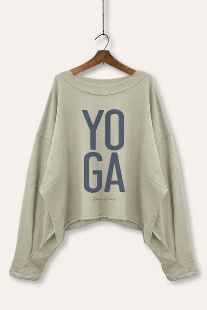 Yoga Inhale Exhale Graphic Cropped Sweatshirt