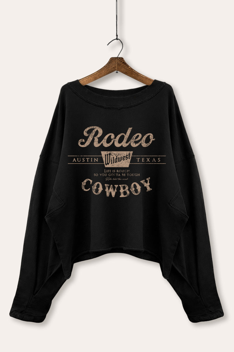 Rodeo Cowboy Wild West Graphic Cropped Sweatshirt