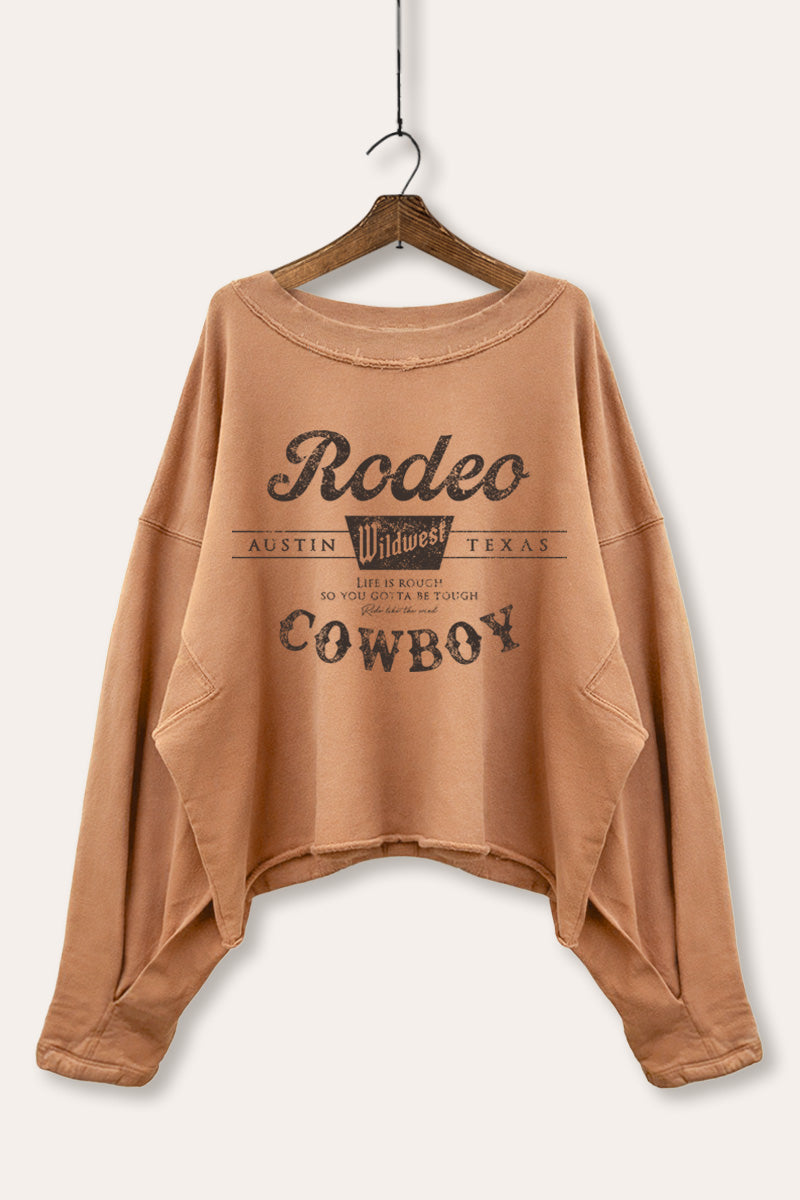 Rodeo Cowboy Wild West Graphic Cropped Sweatshirt