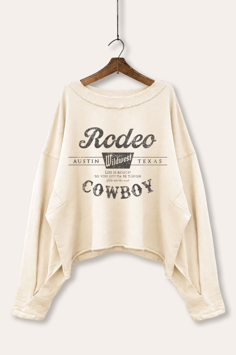 Rodeo Cowboy Wild West Graphic Cropped Sweatshirt