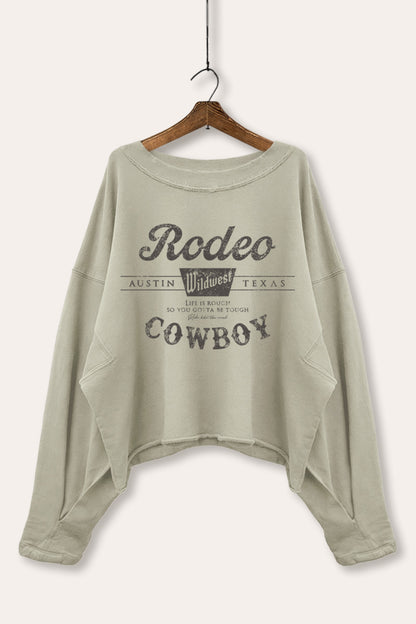 Rodeo Cowboy Wild West Graphic Cropped Sweatshirt