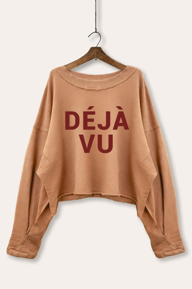 Deja vu Graphic Cropped Sweatshirt