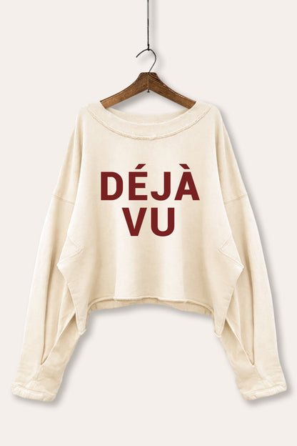 Deja vu Graphic Cropped Sweatshirt