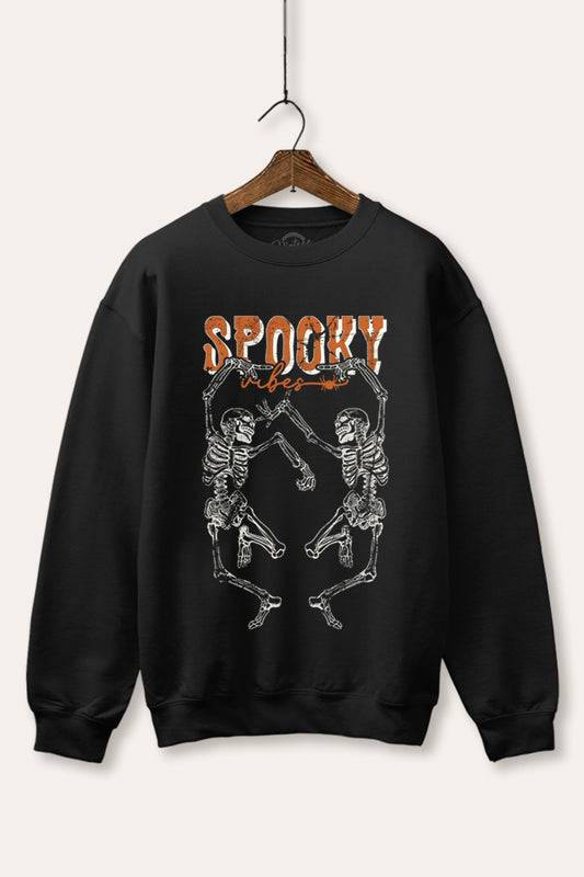 dancing skeletons graphic fleece sweatshirt