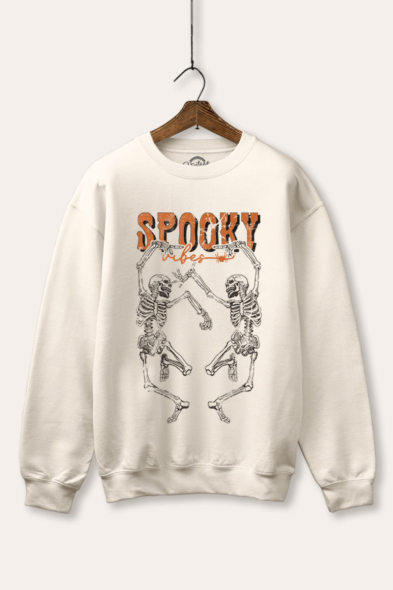 dancing skeletons graphic fleece sweatshirt