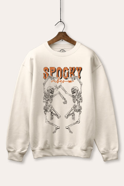 Halloween Spooky Skeletons Graphic Fleece Sweatshirt