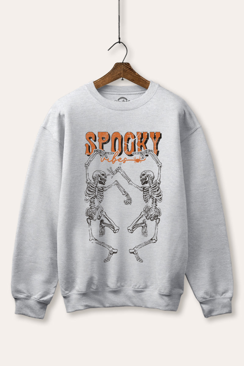 dancing skeletons graphic fleece sweatshirt