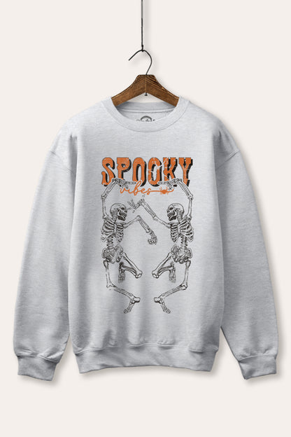 Halloween Spooky Skeletons Graphic Fleece Sweatshirt