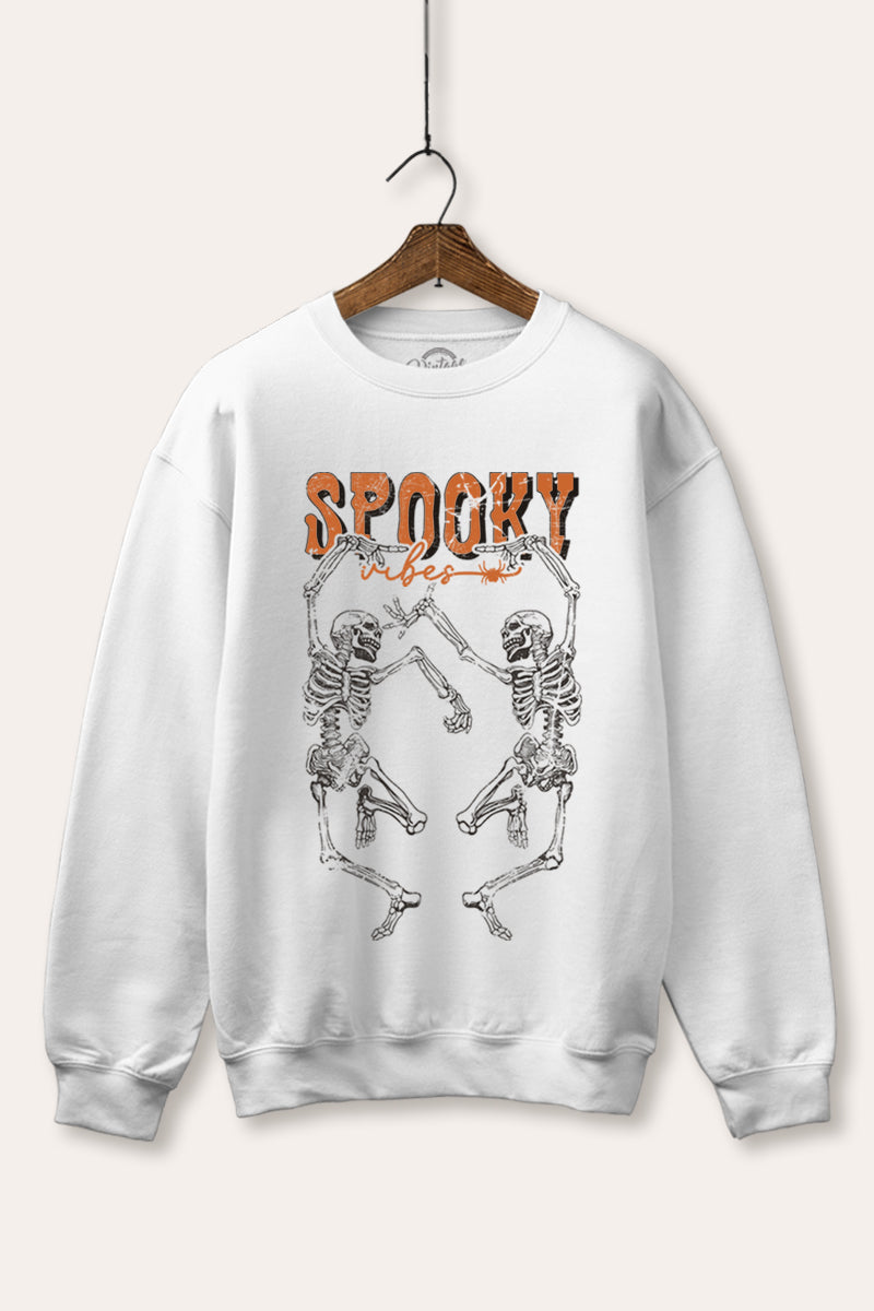 dancing skeletons graphic fleece sweatshirt