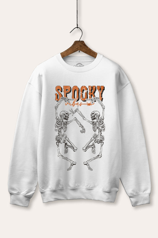 dancing skeletons graphic fleece sweatshirt