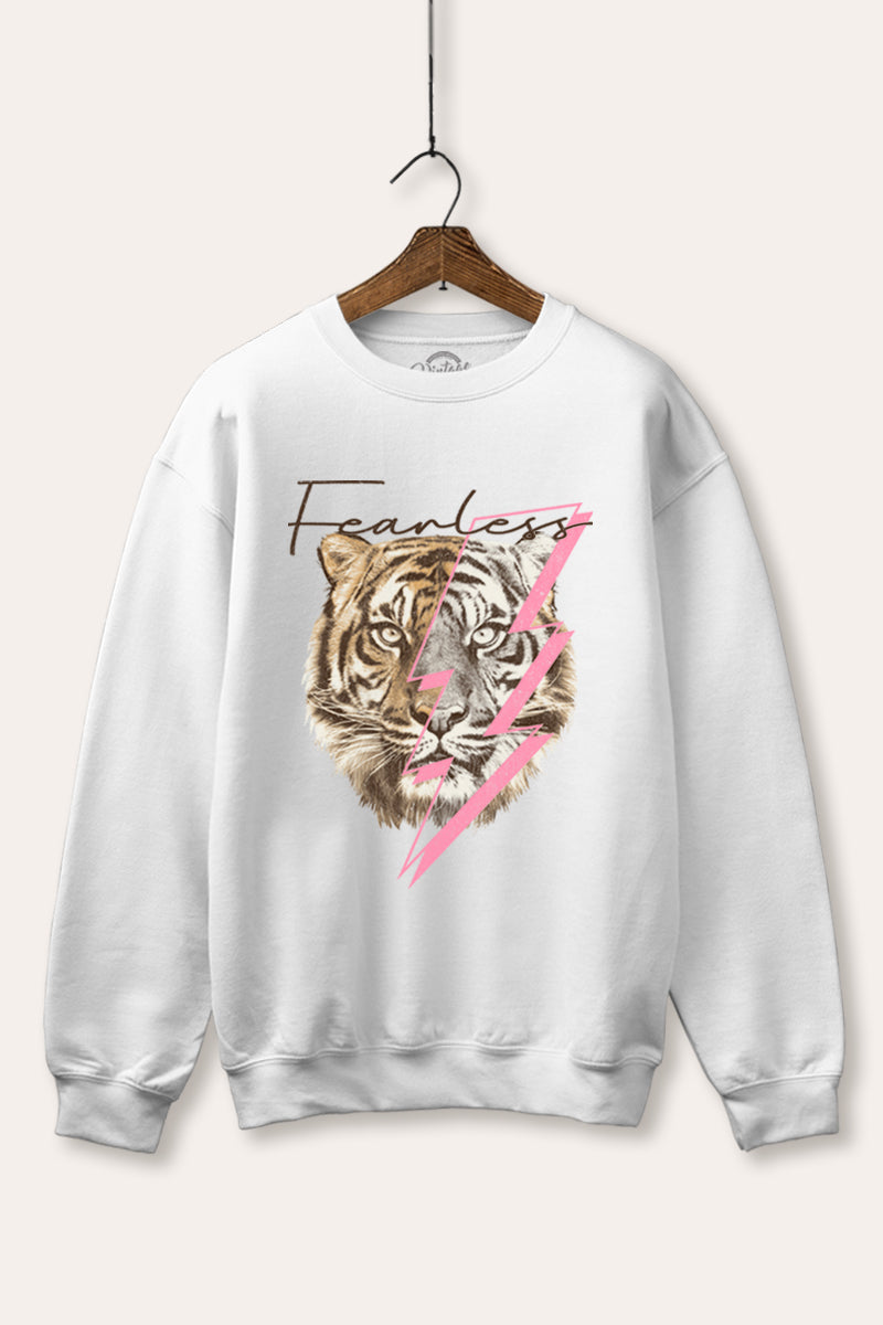 fearless lightning tiger graphic fleece sweatshirt