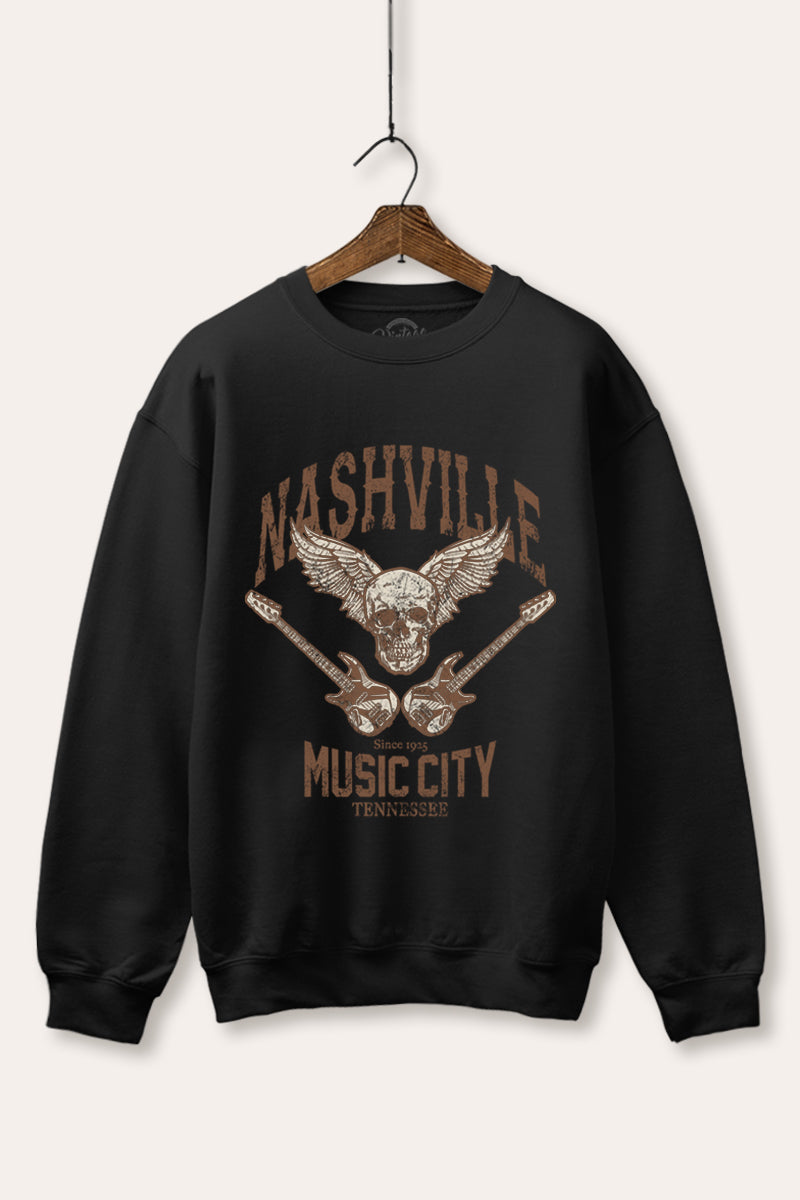 nashville music city graphic fleece sweatshirt