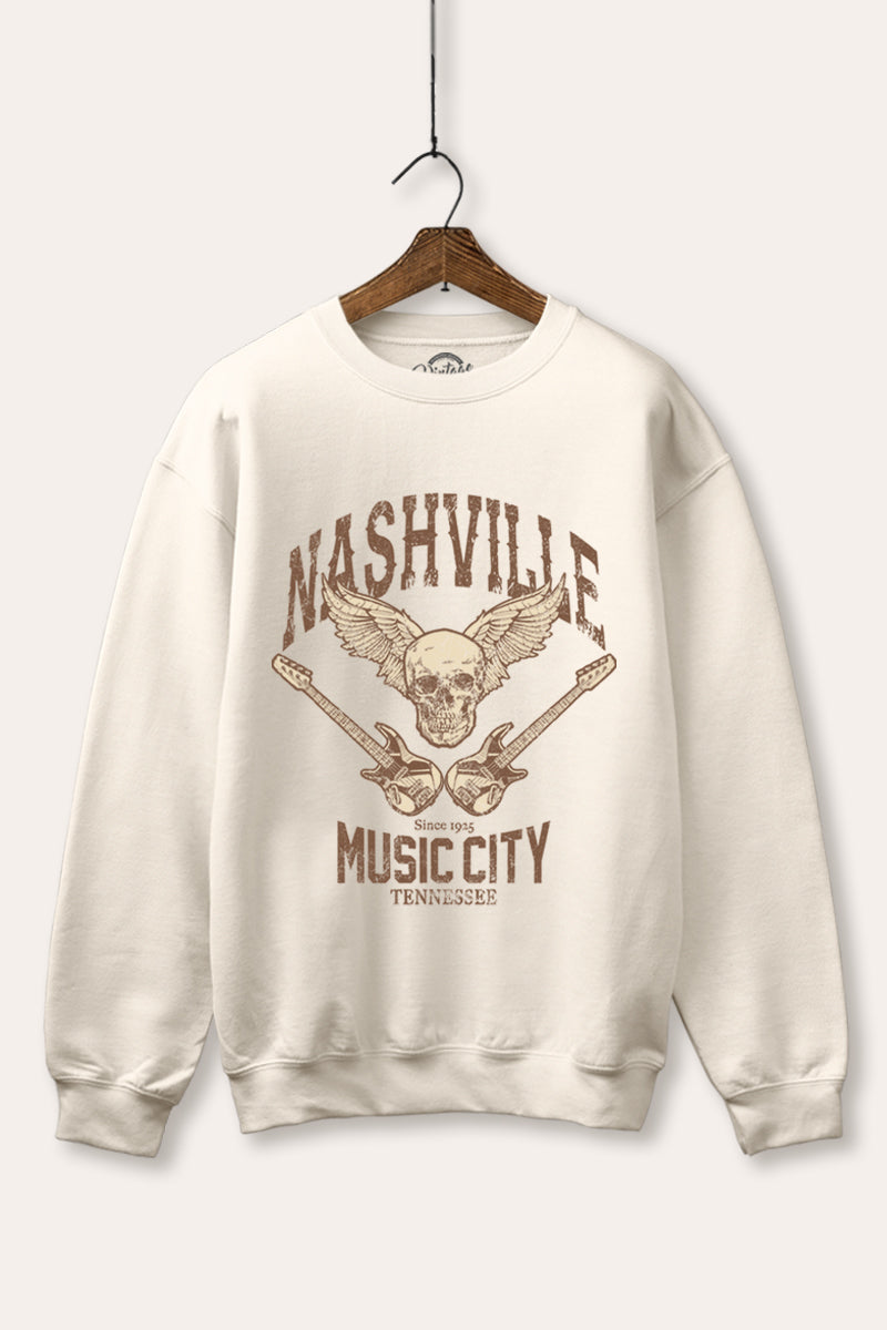nashville music city graphic fleece sweatshirt