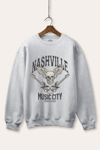 nashville music city graphic fleece sweatshirt