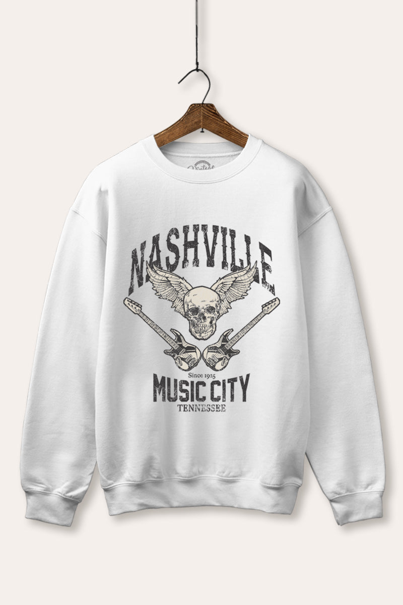 nashville music city graphic fleece sweatshirt
