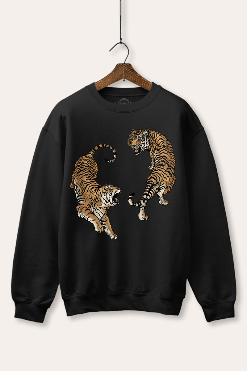 roaring tigers graphic fleece sweatshirt