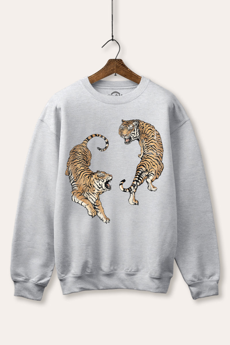 roaring tigers graphic fleece sweatshirt
