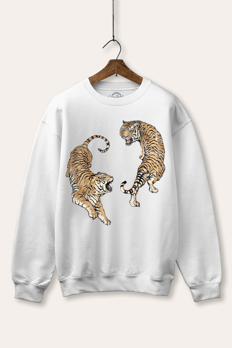 roaring tigers graphic fleece sweatshirt