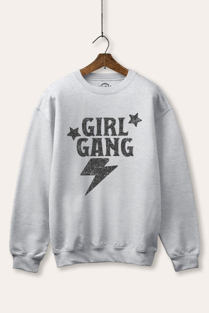 Girl Gang Lightning & Stars Graphic Fleece Sweatshirt