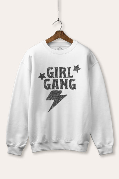 Girl Gang Lightning & Stars Graphic Fleece Sweatshirt