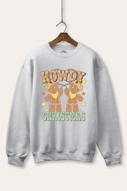 Howdy Christmas Gingerbread Graphic Fleece Sweatshirt