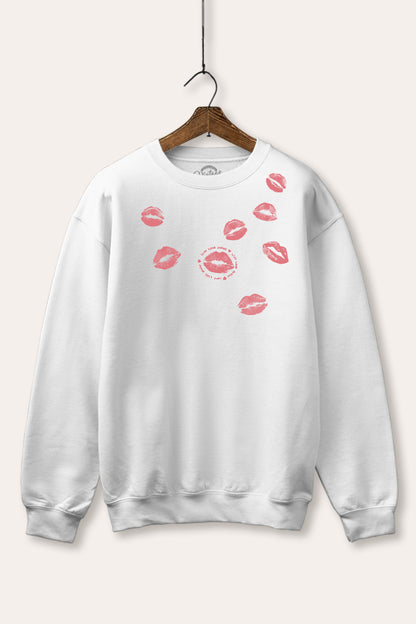 Kiss Mark Lips Graphic Fleece Sweatshirt