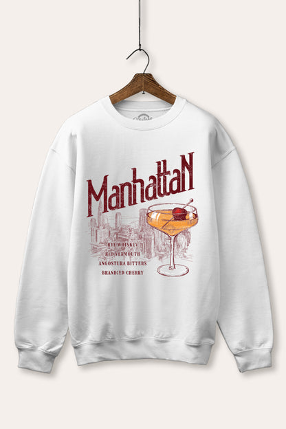 Manhattan Cocktail Graphic Fleece Sweatshirt