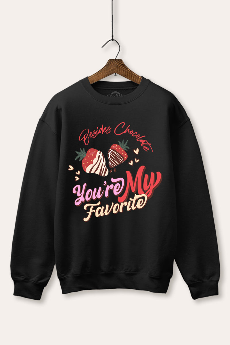 "you're my favorite" sweet graphic fleece sweatshirt