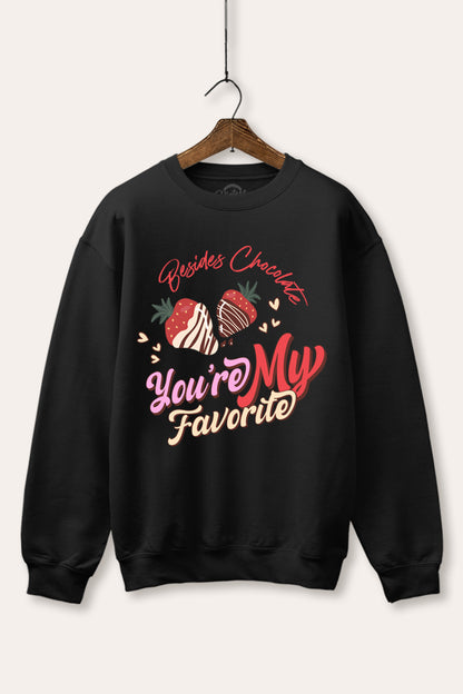 "you're my favorite" sweet graphic fleece sweatshirt