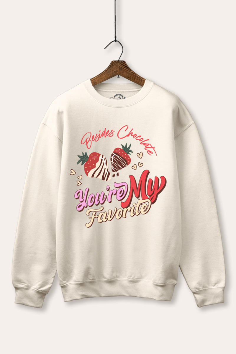 "you're my favorite" sweet graphic fleece sweatshirt