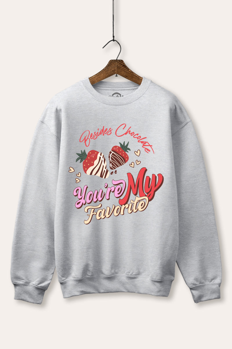 "you're my favorite" sweet graphic fleece sweatshirt