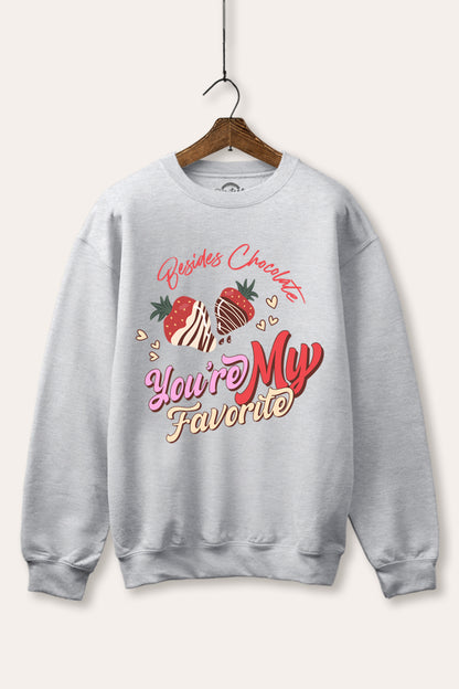"you're my favorite" sweet graphic fleece sweatshirt
