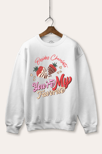 "you're my favorite" sweet graphic fleece sweatshirt