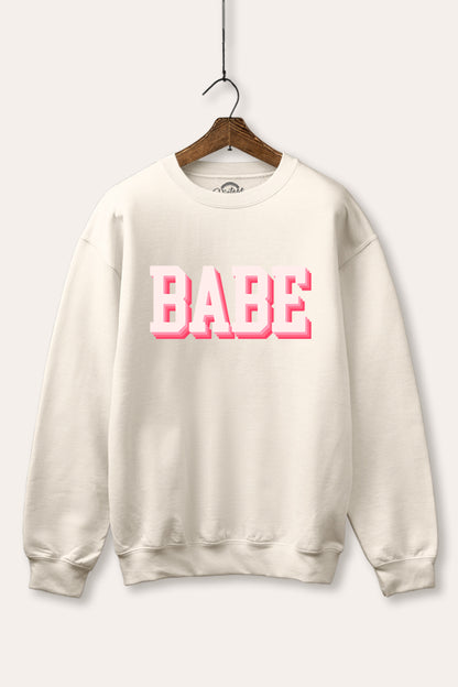 Babe Lettering Graphic Fleece Sweatshirt