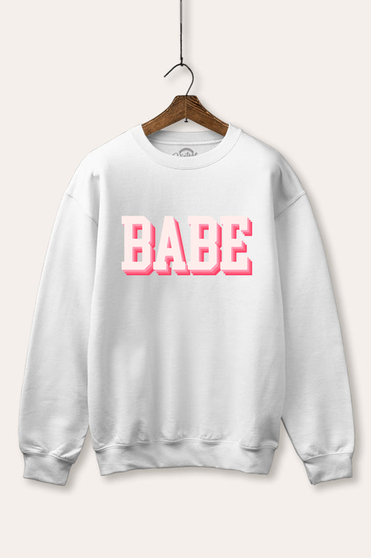 Babe Lettering Graphic Fleece Sweatshirt