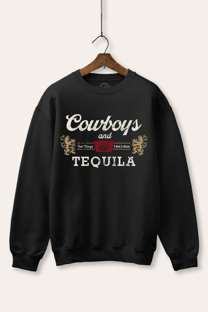 Cowboys & Tequila Western Graphic Fleece Sweatshirt