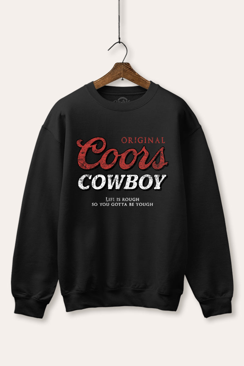 "coors cowboy" fleece graphic sweatshirt