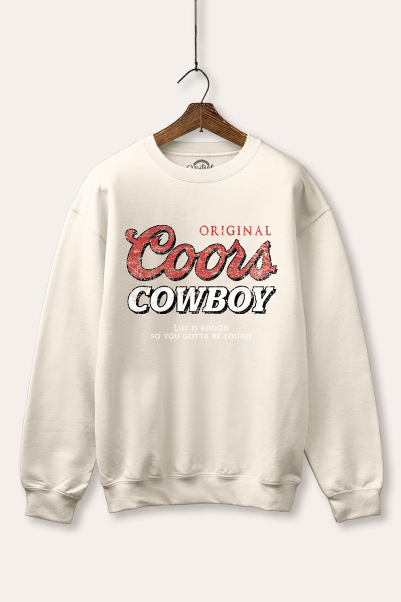 "coors cowboy" fleece graphic sweatshirt
