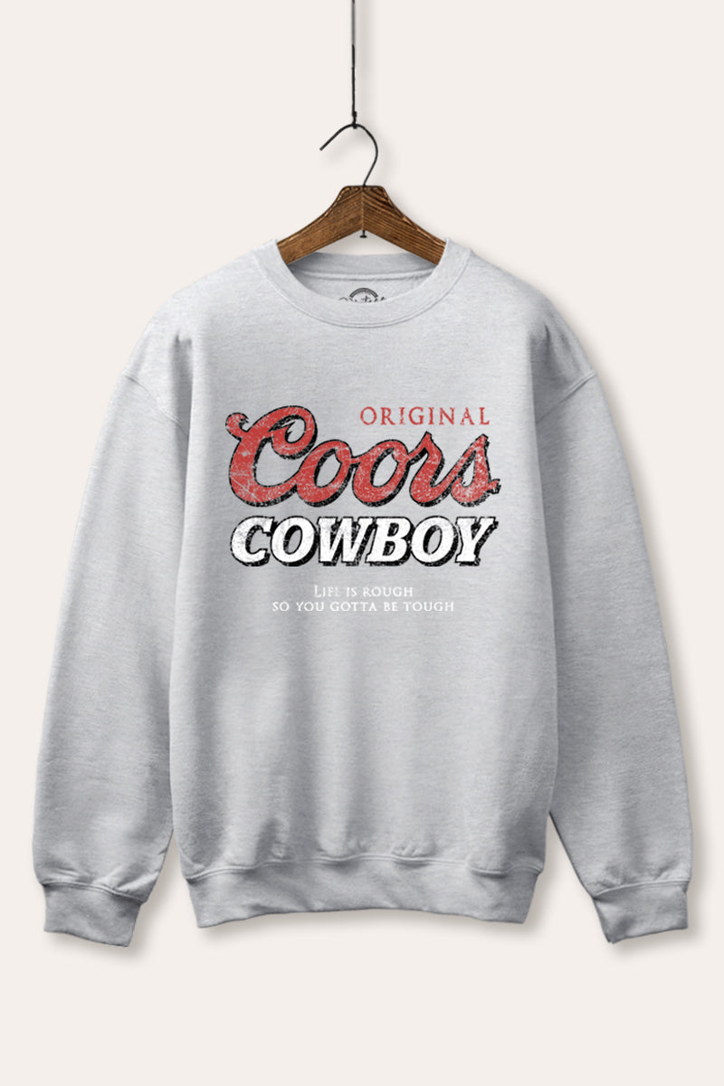 "coors cowboy" fleece graphic sweatshirt
